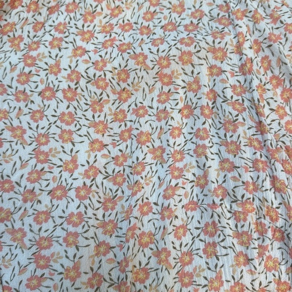 Bloomfield pink peach floral boxy cropped short sleeve button down top size XL - Picture 6 of 6